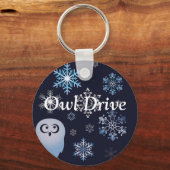 Ik ben een roetsnoedig owy Owl Blue Sleutelhanger (Voorkant)