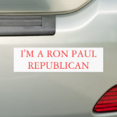 IK BEN EEN RON PAUL REPUBLICAN 3 BUMPERSTICKER (Op auto)