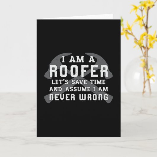 Ik ben een Roofer Roof Roofers Pap Mannen Bouw Kaart (Gele Bloem)