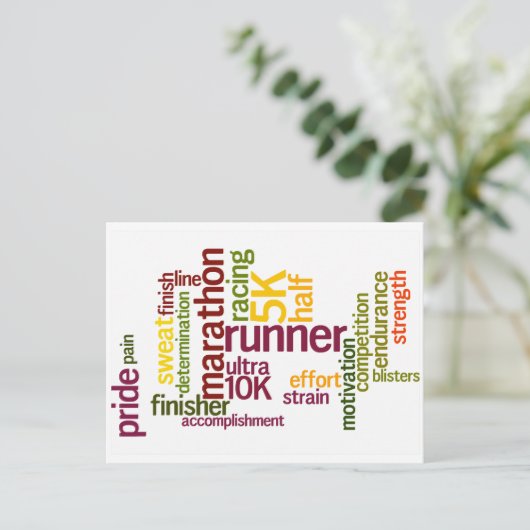 Ik ben een Runner Words Briefkaart (Staand voorkant)