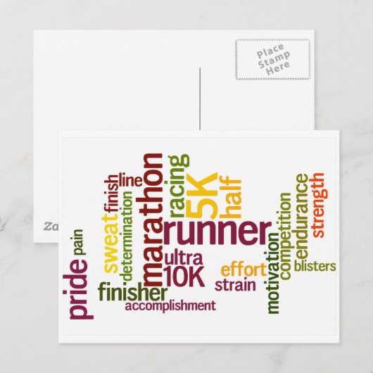 Ik ben een Runner Words Briefkaart (Voorkant / Achterkant)