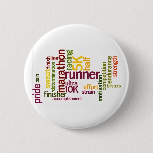 Ik ben een Runner Words Ronde Button 5,7 Cm (Voorkant)