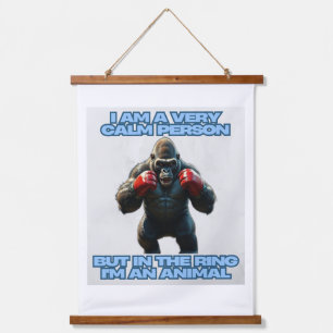 Ik ben een rustig persoon, maar in de ring ben ik  hangend wandkleed