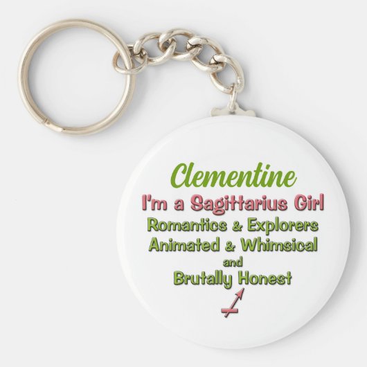 Ik ben een Sagittarius Girl Persoonlijke Sleutelha Sleutelhanger (Voorkant)
