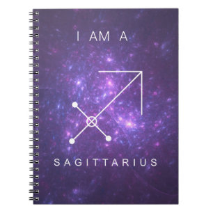 Ik ben een Sagittarius Paars Zodiac Sign Notitieboek