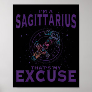 Ik ben een Sagittarius Zodiac Sign Graphic Art Arc Poster