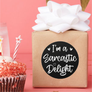 Ik ben een Sarcastic Delight Sarcasm Lover Humor Q Ronde Sticker