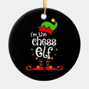 ik ben een schaak elf kerst familie vriend kerstca keramisch ornament