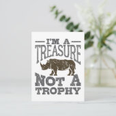 Ik ben een schat, geen trofee, red de neushoorn briefkaart (Staand voorkant)