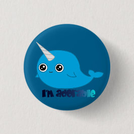 Ik ben een schattige Narwhal-knop Ronde Button 3,2 Cm