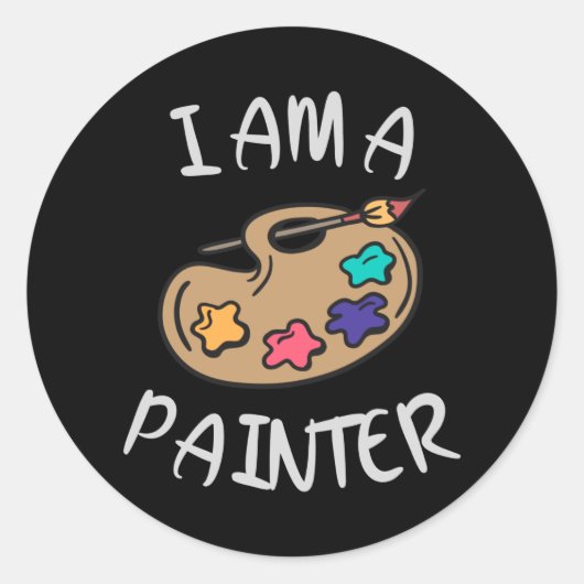 Ik ben een schilder ronde sticker (Voorkant)