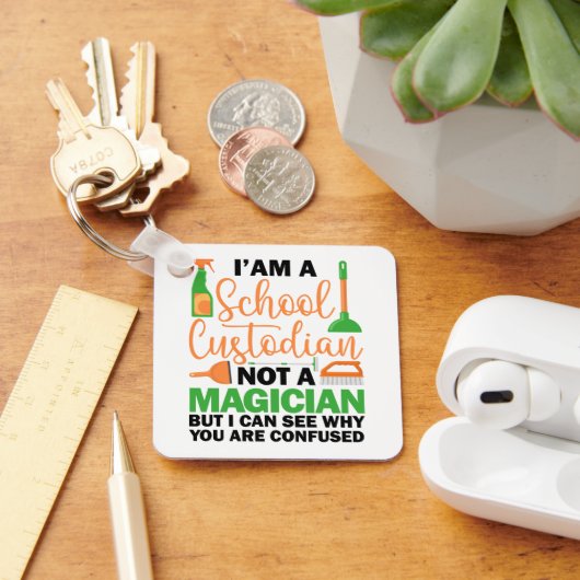 Ik ben een schoolbewaarder Cool Sarcastic Gezegde  Sleutelhanger (Bureau)