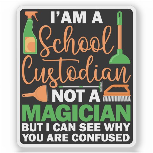 Ik ben een schoolbewaarder, geen magiër sticker (Voorkant)