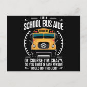 Ik ben een schoolbus Aide Funny Terug naar school Briefkaart (Voorkant)