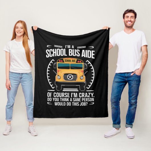Ik ben een schoolbus Aide Funny Terug naar school Fleece Deken (In situ)