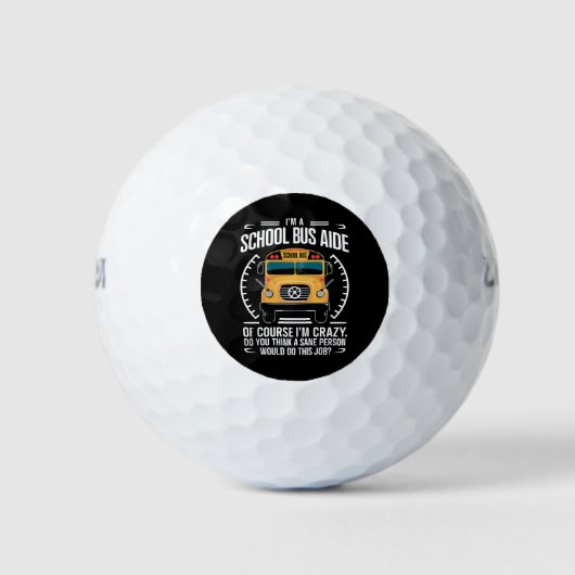 Ik ben een schoolbusassistent, grappig terug naar  golfballen (Voorkant)