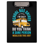 Ik ben een schoolbuschauffeur klembord (Voorkant)