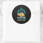 Ik ben een schoolbuschauffeur ronde sticker (Tas)