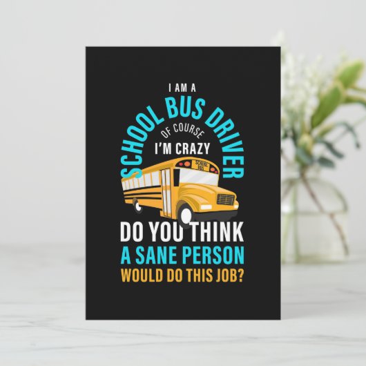 Ik ben een schoolbuschauffeur save the date (Staand voorkant)
