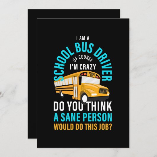 Ik ben een schoolbuschauffeur save the date (Voorkant / Achterkant)