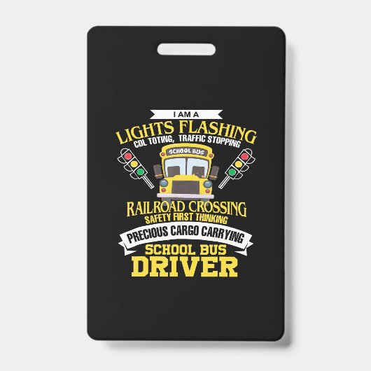 ik ben een schoolbuschauffeur terug naar school ca badge (Voorzijde)