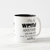 Ik ben een schrijfster Memorandum Tweekleurige Koffiemok (Voorkant rechts)