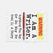 Ik ben een schrijver grappige auteur die schrijft fleece deken (Voorkant (Horizontaal))