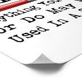 Ik ben een schrijver grappige auteur die schrijft poster (Hoek)