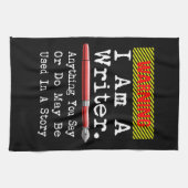 Ik ben een schrijver grappige auteur die schrijft theedoek (Horizontaal)