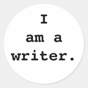 Ik ben een schrijver sticker. ronde sticker