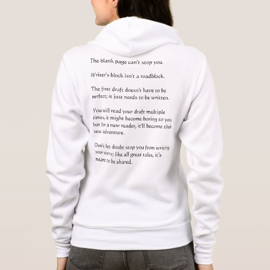Ik ben een schrijverinspiratie hoodie (Achterkant)