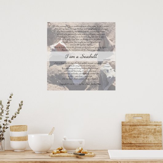 Ik ben een Seashell 24x24Matte Poster of Digital v (Keuken)