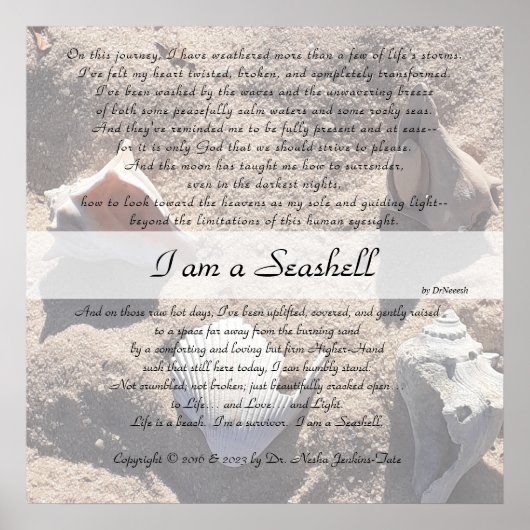 Ik ben een Seashell 24x24Matte Poster of Digital v (Voorkant)