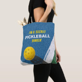 Ik ben een SECRET PICKLEBALL DINKER Funny Quote Tote Bag (Dichtbij)