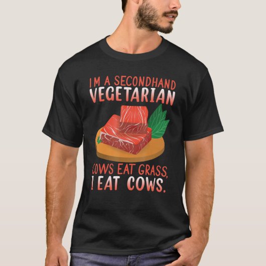 Ik ben een Secundaire vegetariër Vegan T-shirt (Voorkant)