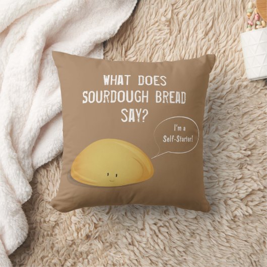 Ik ben een Self-Starter Sourdegh Bread Brown White Kussen (Deken)