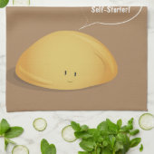 Ik ben een Self-Starter Sourdegh Bread Brown White Theedoek (Gevouwen)