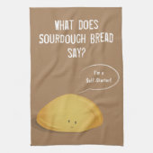Ik ben een Self-Starter Sourdegh Bread Brown White Theedoek (Verticaal)