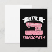 Ik ben een Sewciopath Sewing Quilting Bedankkaart (Voorkant / Achterkant)