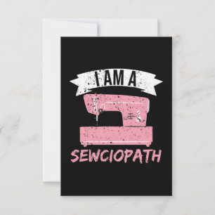Ik ben een Sewciopath Sewing Quilting Bedankkaart