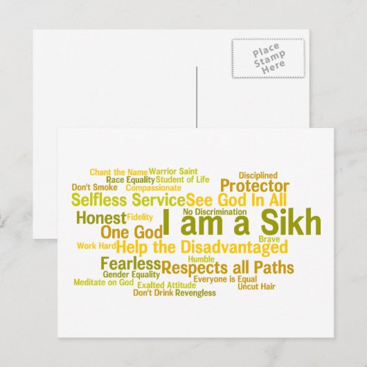 Ik ben een Sikh Briefkaart (Voorkant / Achterkant)