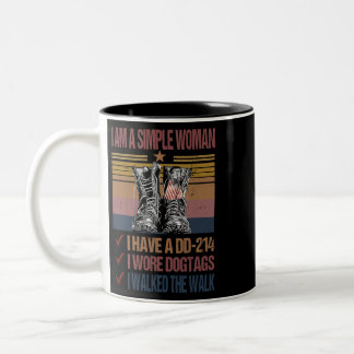 Ik ben een simpele vrouw... ik heb twee dd vier... tweekleurige koffiemok