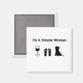 Ik ben een simpele vrouw met wijn en Yorkie Magneet (Voorkant / Achterkant)