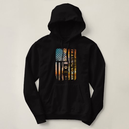 Ik ben een simpele vrouwelijke kamperende Teenslip Hoodie (Design voorkant)