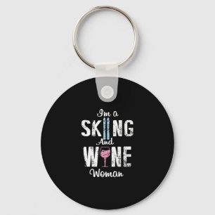 Ik ben een Skiing and Wine Woman Funny Wine Lover  Sleutelhanger