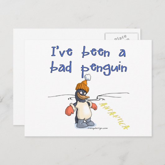 Ik ben een slechte pinguïn geweest briefkaart (Voorkant / Achterkant)
