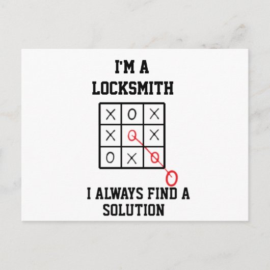 Ik ben een slotenmaker, ik vind altijd een oplossi briefkaart (Voorkant)