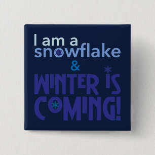 Ik ben een sneeuwblauw vierkante button 5,1 cm