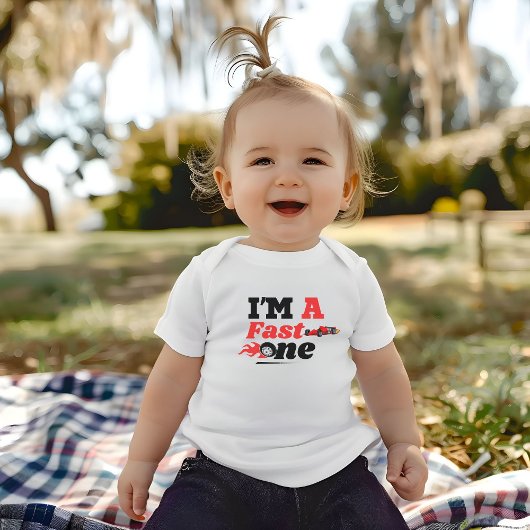 Ik ben een snelle jongen eerste verjaardagsfeest kinder shirts