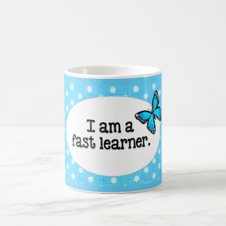 IK BEN EEN SNELLE LEARNER, Turquoise Polka Dots Bu Koffiemok